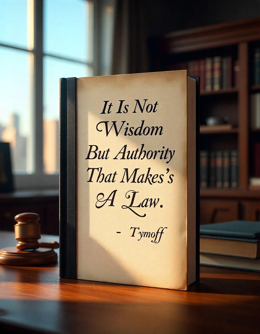 It Is Not Wisdom But Authority That Makes A Law. T – Tymoff